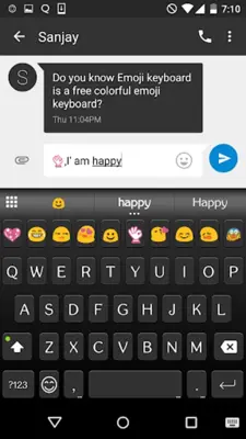 Classic Black Emoji Keyboard android App screenshot 1